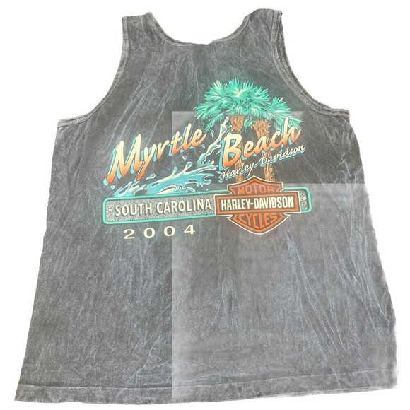 Harley Davidson MYRTLE BEACH, SC 2004 Men’s BLUE Tank Shirt SZ Large - Picture 3 of 7